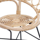 vidaXL Étkezőszék 2 pcs Rattan és Vas Természetes 54 x 65 x 82 cm