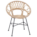 vidaXL Étkezőszék 2 pcs Rattan és Vas Természetes 54 x 65 x 82 cm