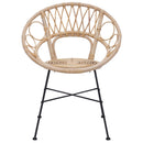 vidaXL Étkezőszék 2 pcs Rattan és Vas Természetes 54 x 65 x 82 cm