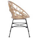 vidaXL Étkezőszék 2 pcs Rattan és Vas Természetes 54 x 65 x 82 cm