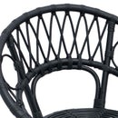 vidaXL Étkezőszék 2 pcs Rattan és Vas Fekete 54 x 65 x 82 cm