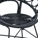vidaXL Étkezőszék 2 pcs Rattan és Vas Fekete 54 x 65 x 82 cm