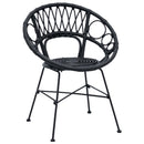 vidaXL Étkezőszék 2 pcs Rattan és Vas Fekete 54 x 65 x 82 cm