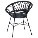 vidaXL Étkezőszék 2 pcs Rattan és Vas Fekete 54 x 65 x 82 cm