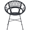 vidaXL Étkezőszék 2 pcs Rattan és Vas Fekete 54 x 65 x 82 cm