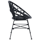 vidaXL Étkezőszék 2 pcs Rattan és Vas Fekete 54 x 65 x 82 cm