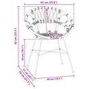vidaXL Étkezőszék 2 pcs Rattan és Vas Fekete 54 x 65 x 82 cm