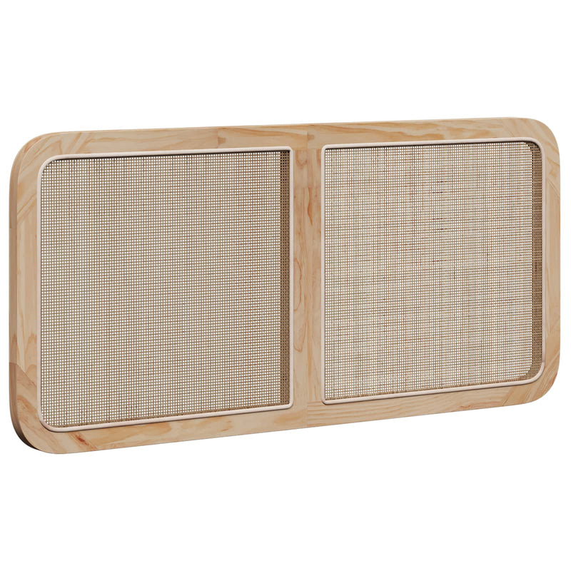 vidaXL Fejtámla fejtámlával Természetes 120 x 55 x 3 cm Rattan