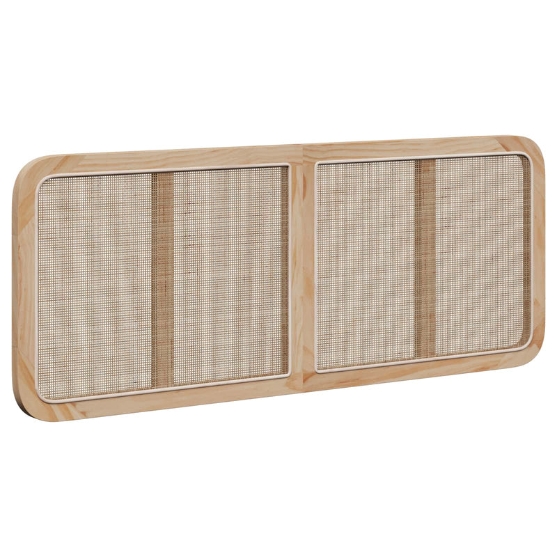 vidaXL Fejtámla fejtámlával Természetes 140 x 55 x 3 cm Rattan