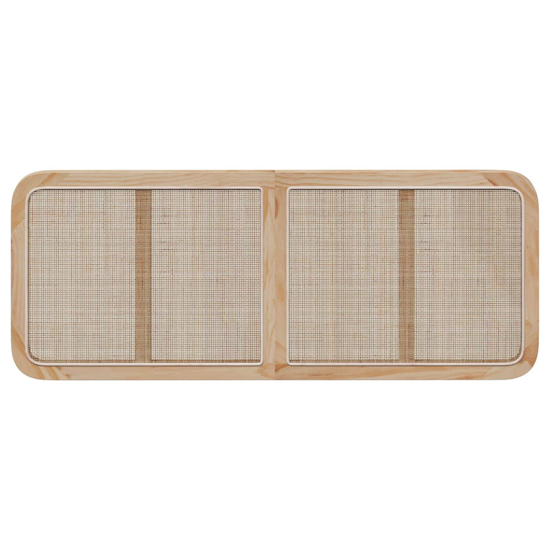 vidaXL Fejtámla fejtámlával Természetes 140 x 55 x 3 cm Rattan