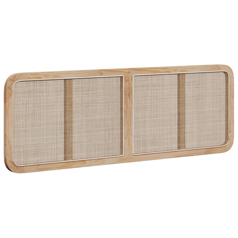 vidaXL Fejtámla fejtámlával Természetes 160 x 55 x 3 cm Rattan