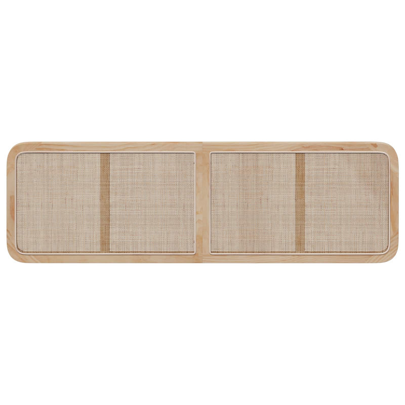 vidaXL Fejtámla fejtámlával Természetes 180 x 55 x 3 cm Rattan