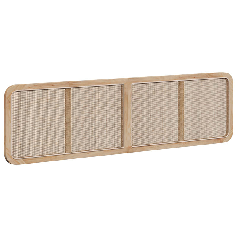 vidaXL Fejtámla fejtámlával Természetes 200 x 55 x 3 cm Rattan