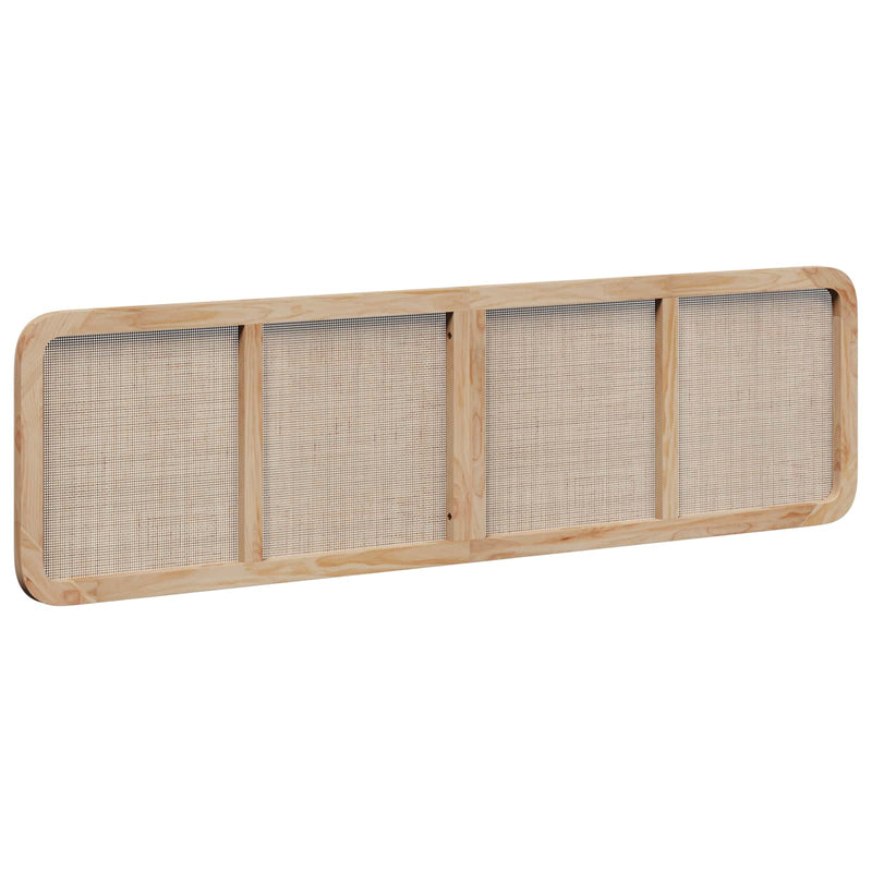vidaXL Fejtámla fejtámlával Természetes 200 x 55 x 3 cm Rattan