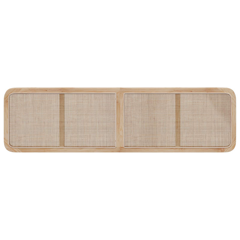 vidaXL Fejtámla fejtámlával Természetes 200 x 55 x 3 cm Rattan
