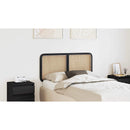 vidaXL Fejtámla fejtámlával Fekete 120 x 55 x 3 cm Rattan