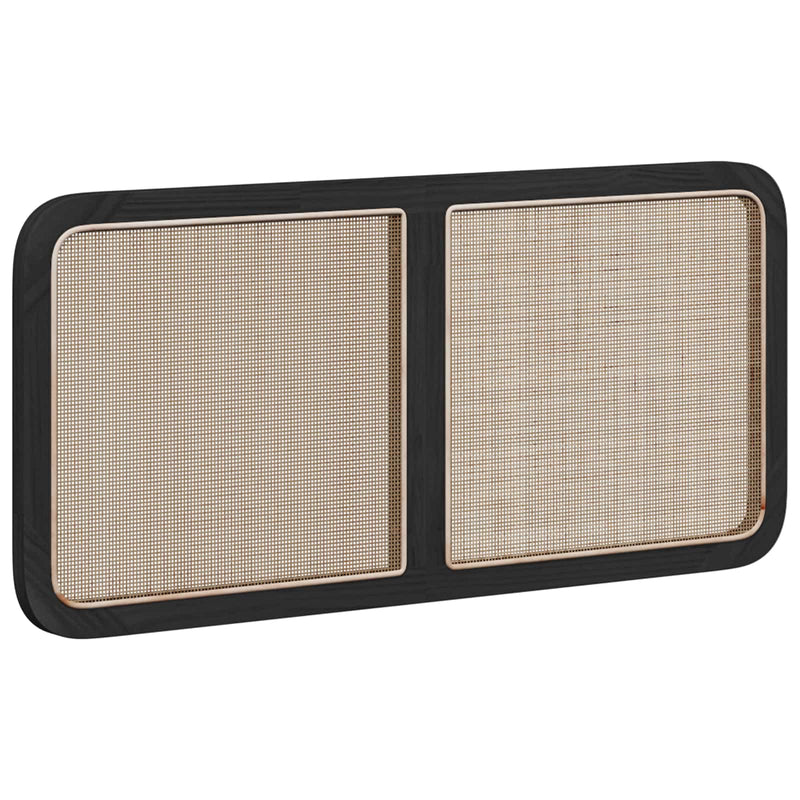 vidaXL Fejtámla fejtámlával Fekete 120 x 55 x 3 cm Rattan
