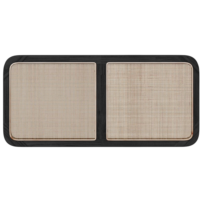 vidaXL Fejtámla fejtámlával Fekete 120 x 55 x 3 cm Rattan