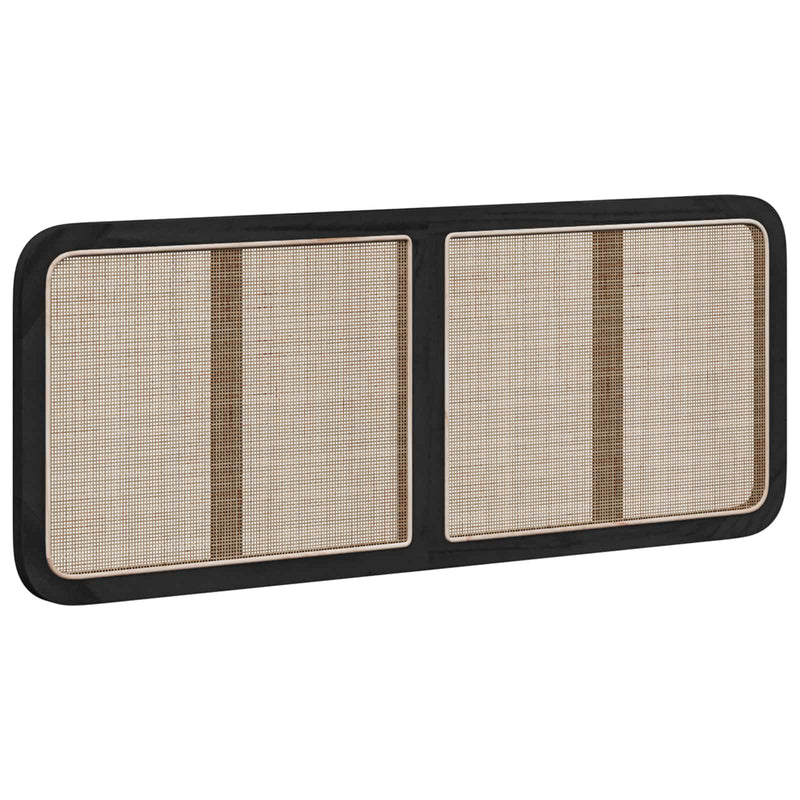 vidaXL Fejtámla fejtámlával Fekete 140 x 55 x 3 cm Rattan