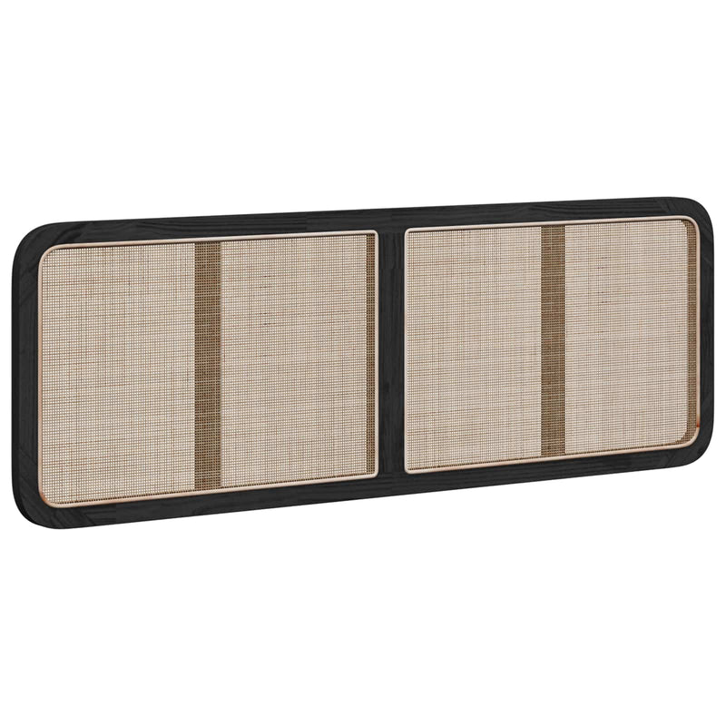 vidaXL Fejtámla fejtámlával Fekete 160 x 55 x 3 cm Rattan