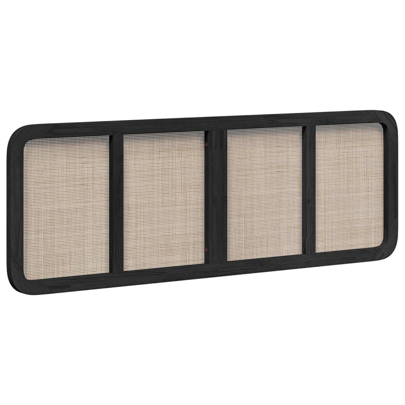 vidaXL Fejtámla fejtámlával Fekete 160 x 55 x 3 cm Rattan
