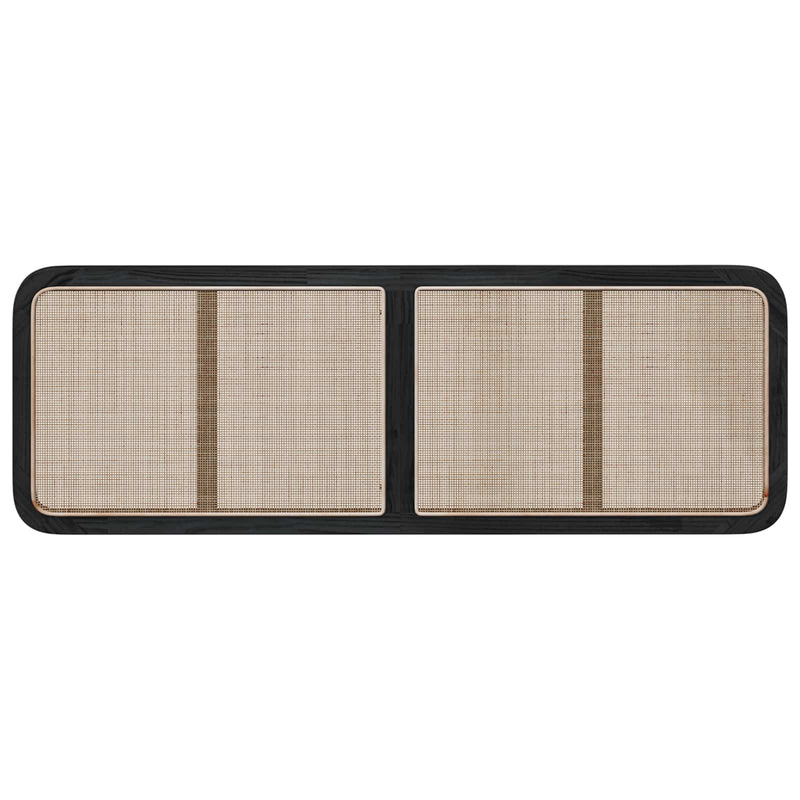 vidaXL Fejtámla fejtámlával Fekete 160 x 55 x 3 cm Rattan