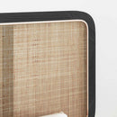 vidaXL Fejtámla fejtámlával Fekete 180 x 55 x 3 cm Rattan