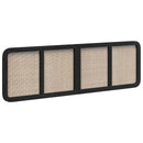 vidaXL Fejtámla fejtámlával Fekete 180 x 55 x 3 cm Rattan