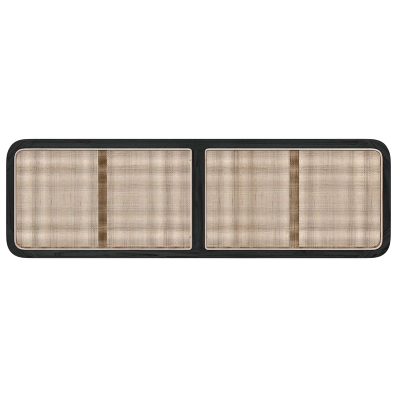 vidaXL Fejtámla fejtámlával Fekete 180 x 55 x 3 cm Rattan