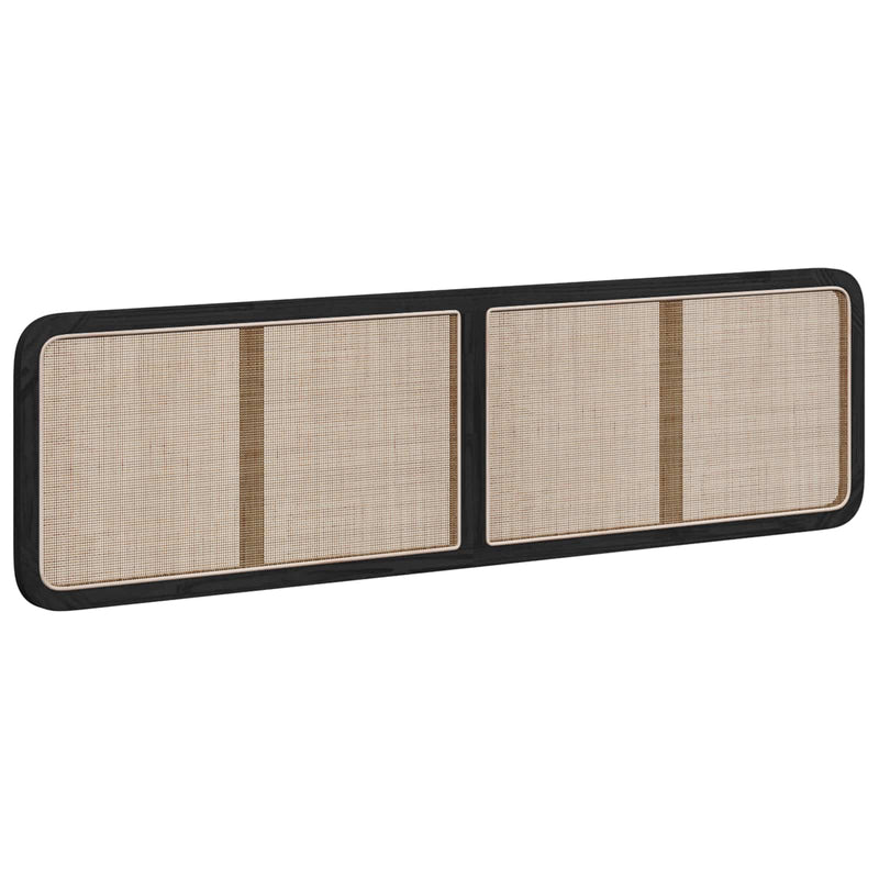 vidaXL Fejtámla fejtámlával Fekete 200 x 55 x 3 cm Rattan