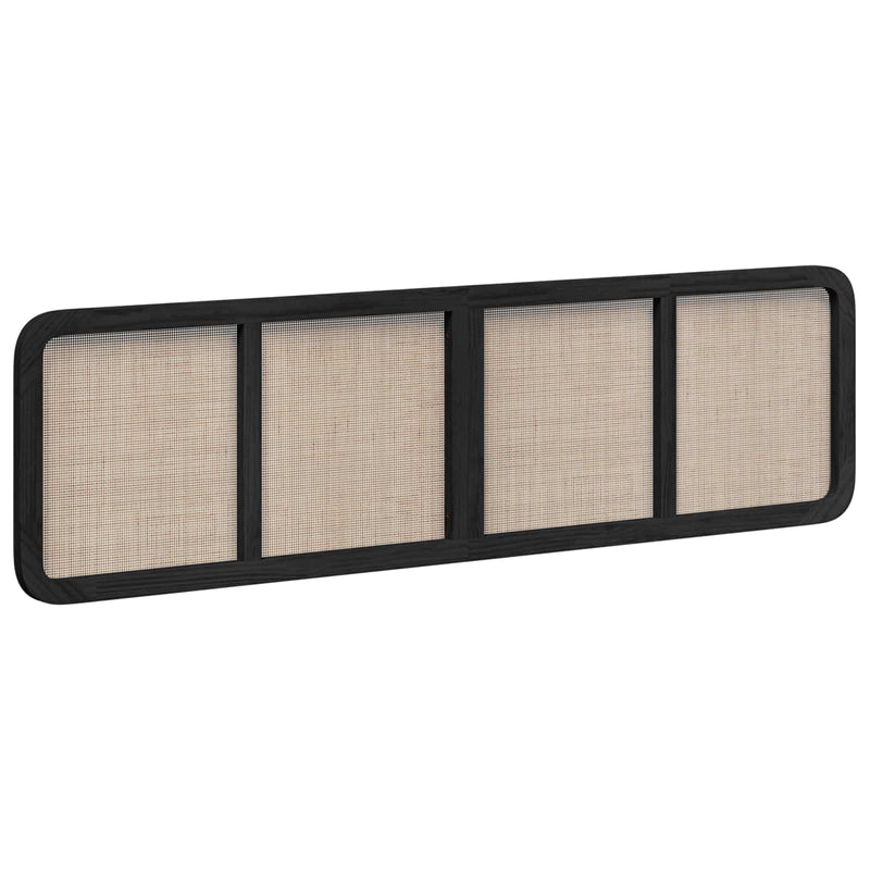 vidaXL Fejtámla fejtámlával Fekete 200 x 55 x 3 cm Rattan