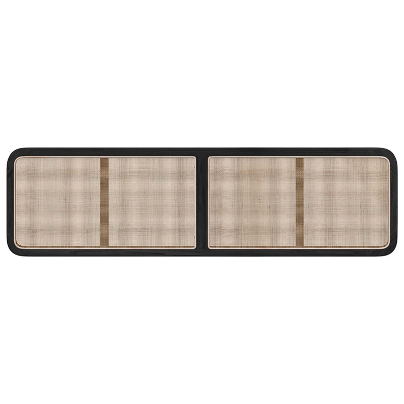 vidaXL Fejtámla fejtámlával Fekete 200 x 55 x 3 cm Rattan