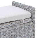 vidaXL Tárolópad párnával Fehér Mosás 110 x 40 x 50 cm Rattan