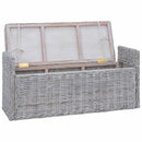 vidaXL Tárolópad párnával Fehér Mosás 110 x 40 x 50 cm Rattan