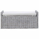vidaXL Tárolópad párnával Fehér Mosás 110 x 40 x 50 cm Rattan