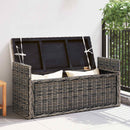 vidaXL Tárolópad GENDT Fekete Mosás 110 x 40 x 50 cm Rattan