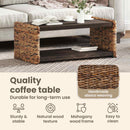 vidaXL Dohányzóasztal Természetes 90 x 45 x 35 cm Tömör Mahagóni Fa