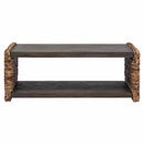 vidaXL Dohányzóasztal Természetes 90 x 45 x 35 cm Tömör Mahagóni Fa