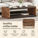 vidaXL Dohányzóasztal Természetes 110 x 55 x 35 cm Tömör Mahagóni Fa