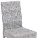 vidaXL Étkezőszék 2 pcs Kubu rattan és tömör mahagóni fa Fehér Mosás