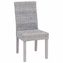 vidaXL Étkezőszék 2 pcs Kubu rattan és tömör mahagóni fa Fehér Mosás