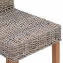 vidaXL Étkezőszék 2 pcs Kubu rattan és tömör mahagóni fa Kubu Szürke