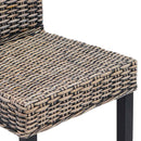 vidaXL Étkezőszék 2 pcs Kubu rattan és tömör mahagóni fa Fekete Mosás