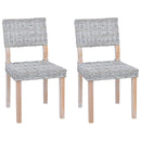 vidaXL Étkezőszék 2 pcs Kubu rattán Fehér Mosás 46 x 55 x 84 cm