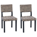 vidaXL Étkezőszék 2 pcs Kubu rattán Fekete Mosás 46 x 55 x 84 cm