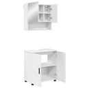 vidaXL Fürdőszoba bútor szett tárolóval 2 pcs Fehér Faanyag & Fém
