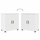 vidaXL Fürdőszoba bútor szett tárolóval 2 pcs Fehér Faanyag & Fém