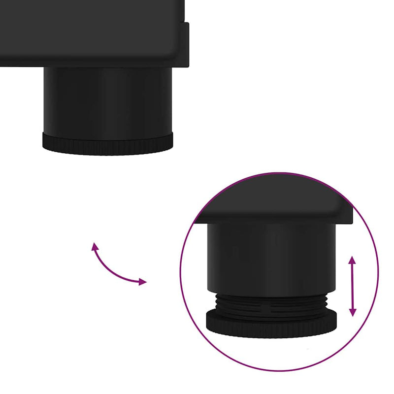 vidaXL Fürdőszoba bútor szett tárolóval 2 pcs Fekete Faanyag & Fém