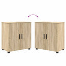 vidaXL Fürdőszoba bútor szett ajtóval 2 pcs Sonoma tölgy Faanyag & Fém