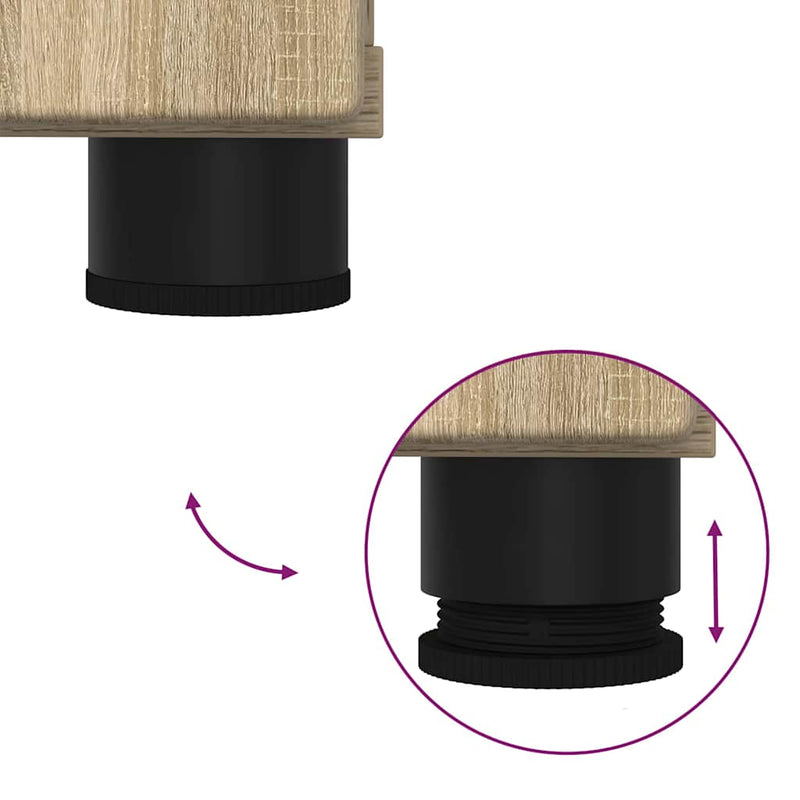 vidaXL Fürdőszoba bútor szett ajtóval 2 pcs Sonoma tölgy Faanyag & Fém